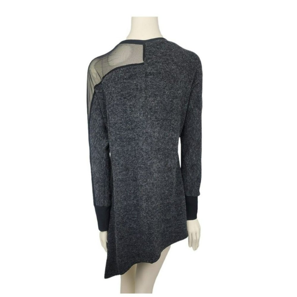 Sympli Tangent Tunic Sweater Mixed Media Lagenlook Hem Mesh Sleeve Knit Top 6-8 - Picture 6 of 12